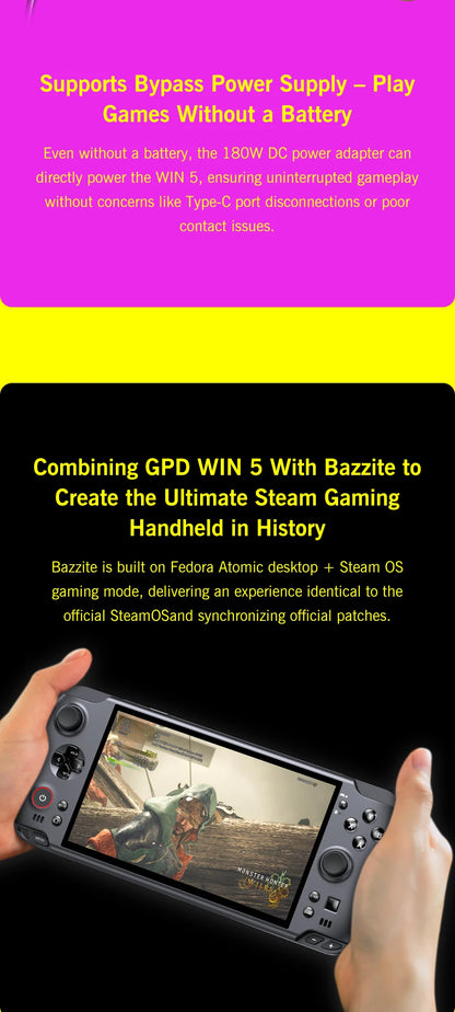 GPD WIN 5 Handheld Gaming Laptop Portable Gaming Entertainment with Laptop Functionality