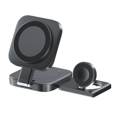 3in1 Magnetic Wireless Charger QI2 Magsafe Folding Wireless Charging Station for iphone 16 pro iWatch AirPods Wireless Charger