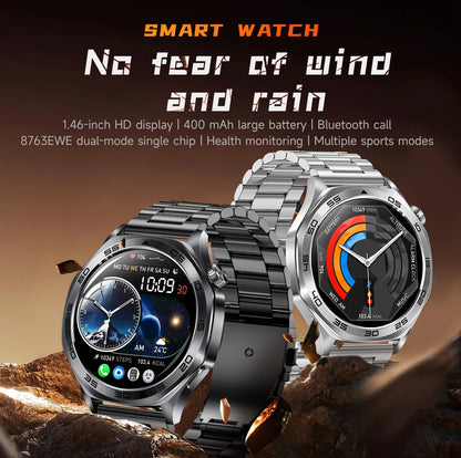 2026 new smartwatch with 1.46-inch IPS display, Ipx8 water resistance rating. 400 mAh battery featuring over 100 activity modes,