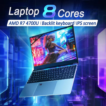 NEW Thin and light Laptop 15.6 inch AMD R7 4700U Backlit Keyboard Windows 11 32GB DDR4 2TB Fingerprint Gaming Laptop Computer
