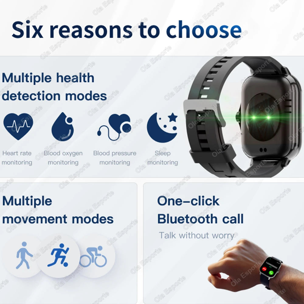 Smart Watch 1.83" Hd Screen Bluetooth Call Heart Rate Blood Oxygen Health Monitor Sports Smartwatch Women Men Holiday Gifts New