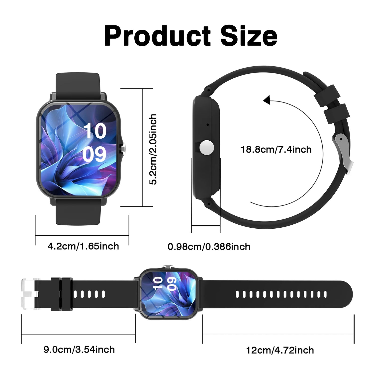 Smart Watch, Wireless Call/Dial, Multi-Sport Mode, Multiple APP Reminders, Suitable for Men and Women, Compatible with IPhone/An