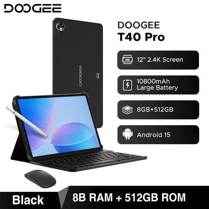 World Premiere DOOGEE T40 Pro Tablet 12" IPS 2.4K 20GB(8+12) 512GB Android 14 Helio G99 6nm 10800mAh 18W Charge 7.6mm ultra-thin
