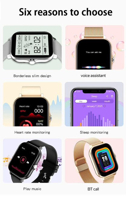 Smart watch for android phone.1.44 inch color screen full touch bluetooth call smart watch magnetic charging