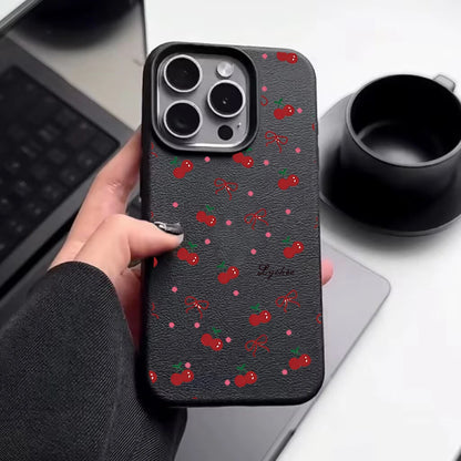 Pink Black Bowknot Lichee Pattern Phone Case For OPPO Reno 14 Pro 13F 12F 11F 13 12 11 10 Pro 8T 7 7Z 6 5 4 5G A31 A53 A57 cover