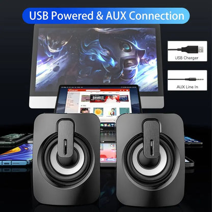 Computer Speakers HiFi Stereo Microphone Audio PC Speaker USB Wired Caixa De Som with LED Light for Desktop Computers PC Laptops