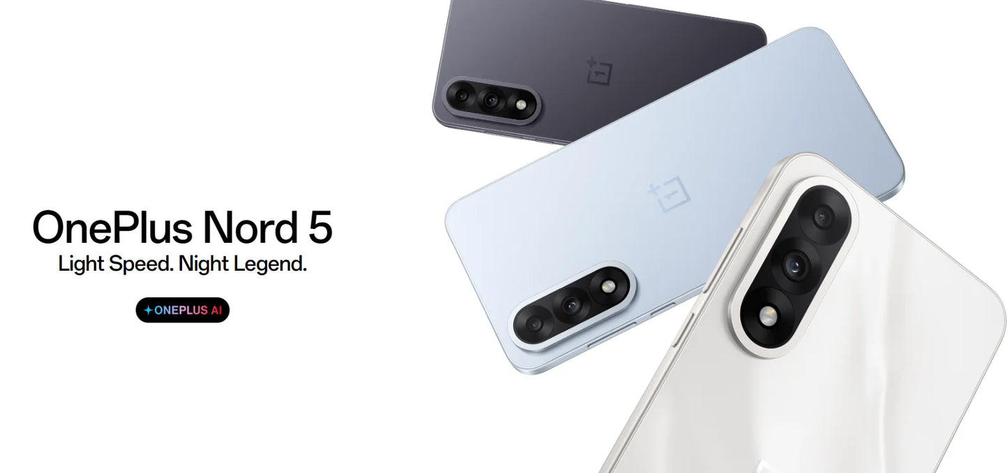 World Premiere OnePlus Nord 5 Global Version Smartphone 50MP LYT-700 Camera 1.5K AMOLED Display Snapdragon 8s Gen 3 OxygenOS 15