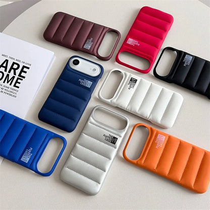 Stylish Down Jacket Phone Case Solid Color The Puffer Case for iPhone17 Air 17Pro ProMax Fashion Soft Phone Cover Case