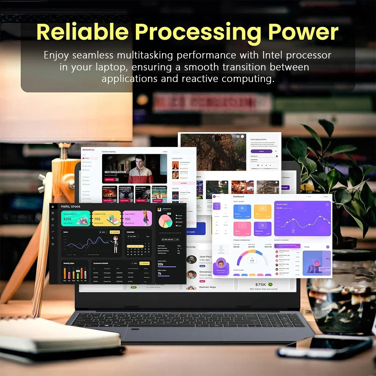 LENO15.6 Inch FHD Ultra Thin Laptop Intel i9-10980HK 16GB RAM 1TB/2TB SSD Fingerprint Unlock Windows 11 Gaming Business Notebook