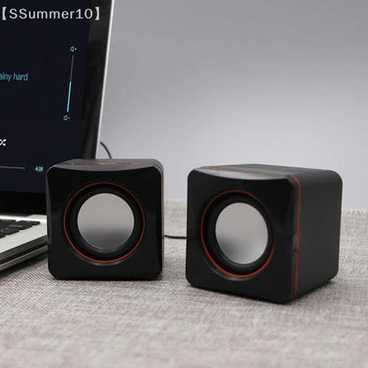 【SSummer10】Computer Speakers Stereo Microphone Audio PC Speaker USB Wired With LED Light For Desktop Computers PC Laptops【SS】
