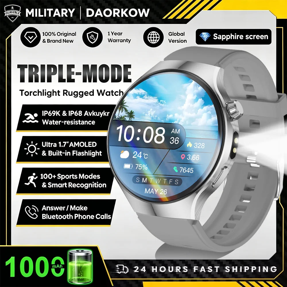 New smartwatch 2026-1.7-inch HD screen, 1000 mah battery, information alert function, multiple sports modes