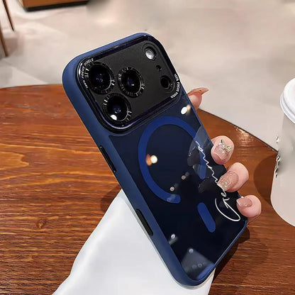 Personalized Name Phone case Compatible With Iphone17Pro Max 17Air 17Pro 17,Semi Transparent Protective Metal Lens Frame case