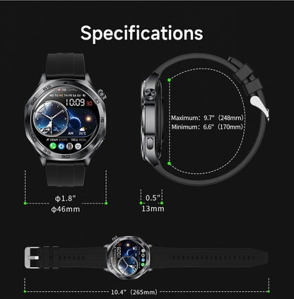 2026 new smartwatch with 1.46-inch IPS display, Ipx8 water resistance rating. 400 mAh battery featuring over 100 activity modes,