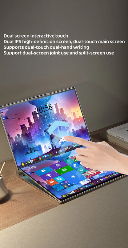 GLF-S1 laptop 16+16 inch Big Dual Screen Intel i5-12450H laptop computers camera Windows 11 DDR4 M.2 2280 2TB WIFI dual notebook