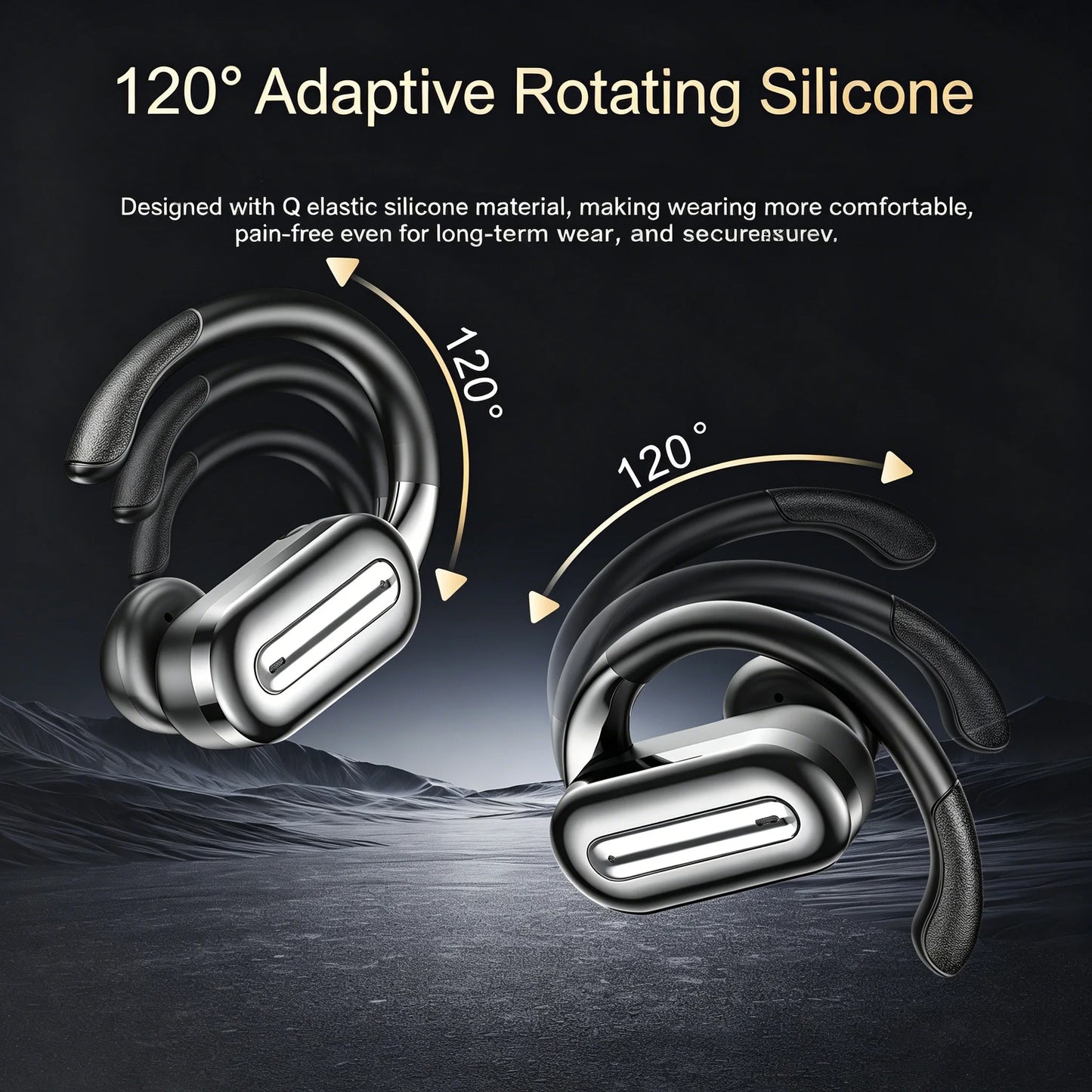 Wireless headphones - Sport ear-type wireless headphones come with a built-in high-definition microphone, an LED screen, a charg