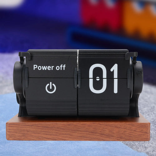 Mechanical  Clock Accurate Timer  Desk Clock Decorative Automatic Page Turning Calendar with Wood Base for Living Room