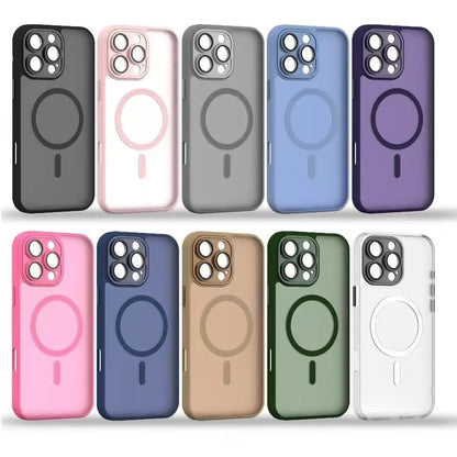 Magnetic Luxury Translucent Armor Shockproof Case For iPhone 16 15 14 13 12 11 Pro Max For Magsafe Wireless Charge Phone Cover