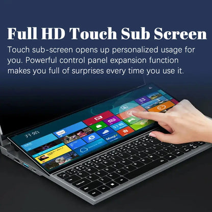CRELANDER X16 Double Screen Laptops 16 Inch + 14 Inch Touch Screen intel core  i7-9750 Windows 11 Portable PC Notebook Computer