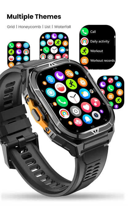 2025 New GPS Smart Watch Men 1.96-inch HD AMOLED Screen Compass Bluetooth Call 5ATM Waterproof Sport Smart Watch for Android iOS