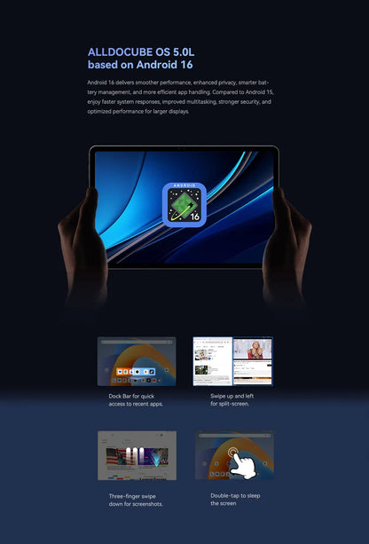 ALLDOCUBE iPlay 70 Max Pro Tablet  13'' 2.5K Dsiplay Unisoc T7300 16GB RAM 128GB ROM Android 16 10000mAh 4G LTE Tablet