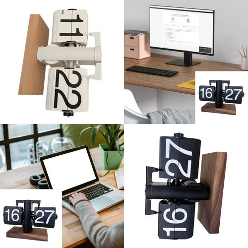 02DE Modern Clock with Quiet Mechanism Smooth Wooden Surfaces 12 Hour Format Easy Adjustment Knob for Home Office Decor