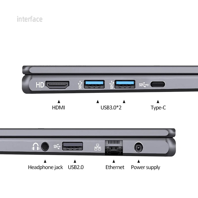 15.6 Inch Laptop Intel Core i9-12900H/i9-10885H Windows 11 Por 2*DDR4 2*M.2 SSD Ultrabook Computer Fingerprint Unlock WIFI5 BT