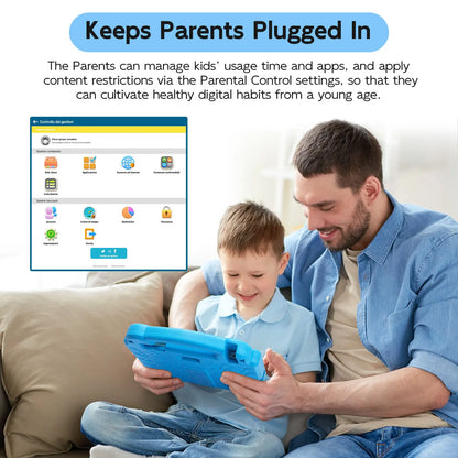 Kids Tablet 10.1inch for Kids 8GB 64GB Toddler with Shockproof Case, Android 15 Tablet with Octa-Core 1TB Expand 5000mAh Battery