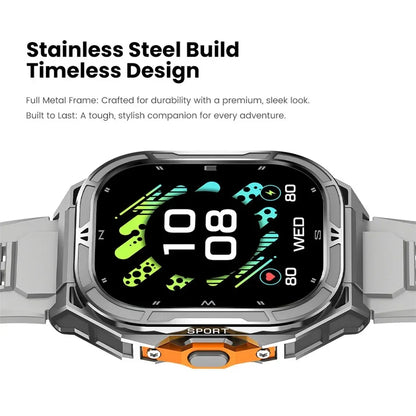 2025 New GPS Smart Watch Men 1.96-inch HD AMOLED Screen Compass Bluetooth Call 5ATM Waterproof Sport Smart Watch for Android iOS
