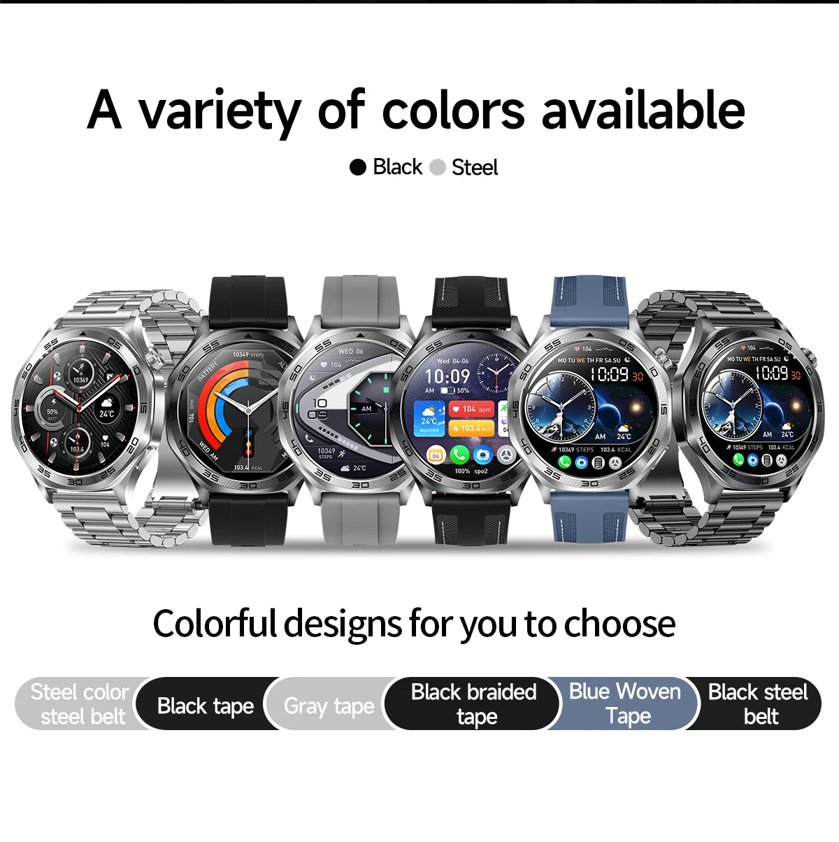 2026 new smartwatch with 1.46-inch IPS display, Ipx8 water resistance rating. 400 mAh battery featuring over 100 activity modes,