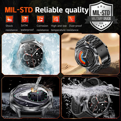 2026 new smartwatch with 1.46-inch IPS display, Ipx8 water resistance rating. 400 mAh battery featuring over 100 activity modes,