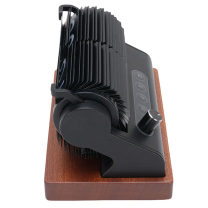 Mechanical  Clock Accurate Timer  Desk Clock Decorative Automatic Page Turning Calendar with Wood Base for Living Room