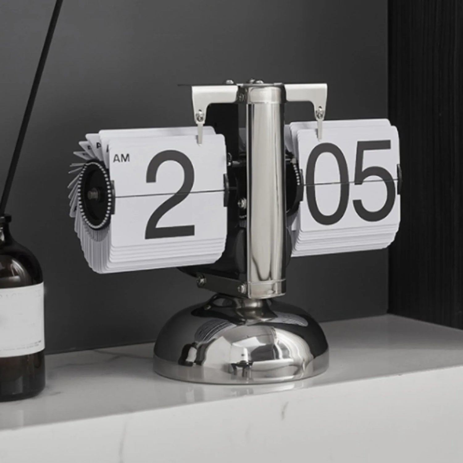 Clock Digital  Down Clock Retro Minimalist Single Foot Mechanical Auto  Clock Desk Clock for Home Livingroom Decor