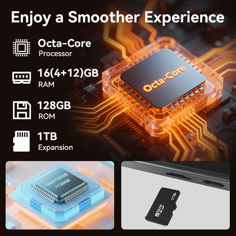 SVITOO Tablet Android 15 2025 11 Inch Unisoc T606 16GB RAM 128GB ROM 8000mAh Battery WiFi 5 BT 5.0 GPS With Case Keyboard Mouse