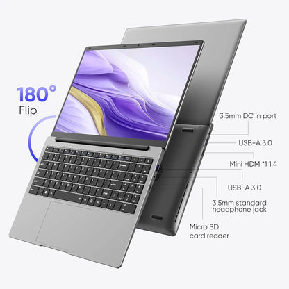 2026 14.1" Laptop Computer Intel Atom A3950 Windows 11 Pro Laptops Gaming 1920*1080 HD DDR4 16GB SSD 1TB Portable Notebook PC