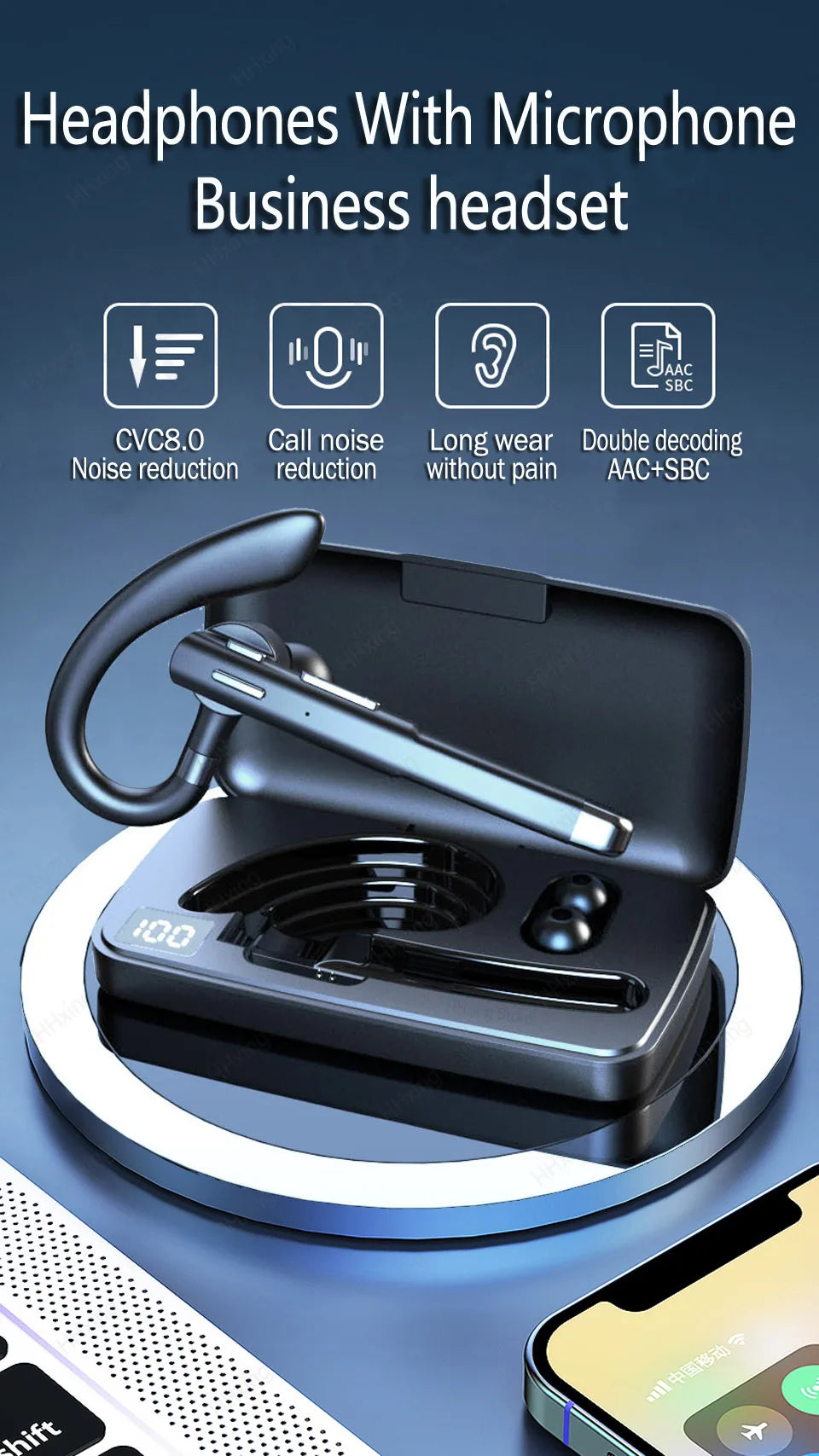 Wireless Headphones With Microphone Bluetooth Fone De Ouvido Audifonos Con Microfono Auriculares  Inalambicos Headset Earphones