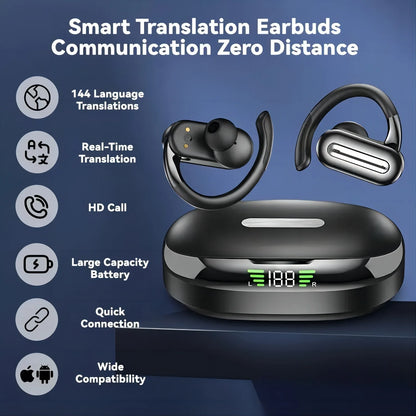 Wireless headphones - Sport ear-type wireless headphones come with a built-in high-definition microphone, an LED screen, a charg