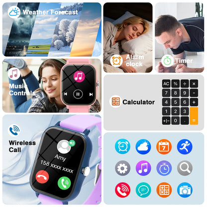 Smart Watch, Wireless Call/Dial, Multi-Sport Mode, Multiple APP Reminders, Suitable for Men and Women, Compatible with IPhone/An