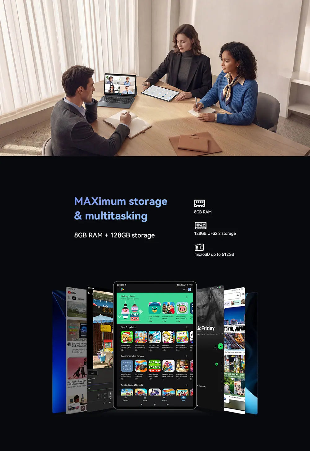 ALLDOCUBE iPlay 70 Max Pro Tablet  13'' 2.5K Dsiplay Unisoc T7300 16GB RAM 128GB ROM Android 16 10000mAh 4G LTE Tablet