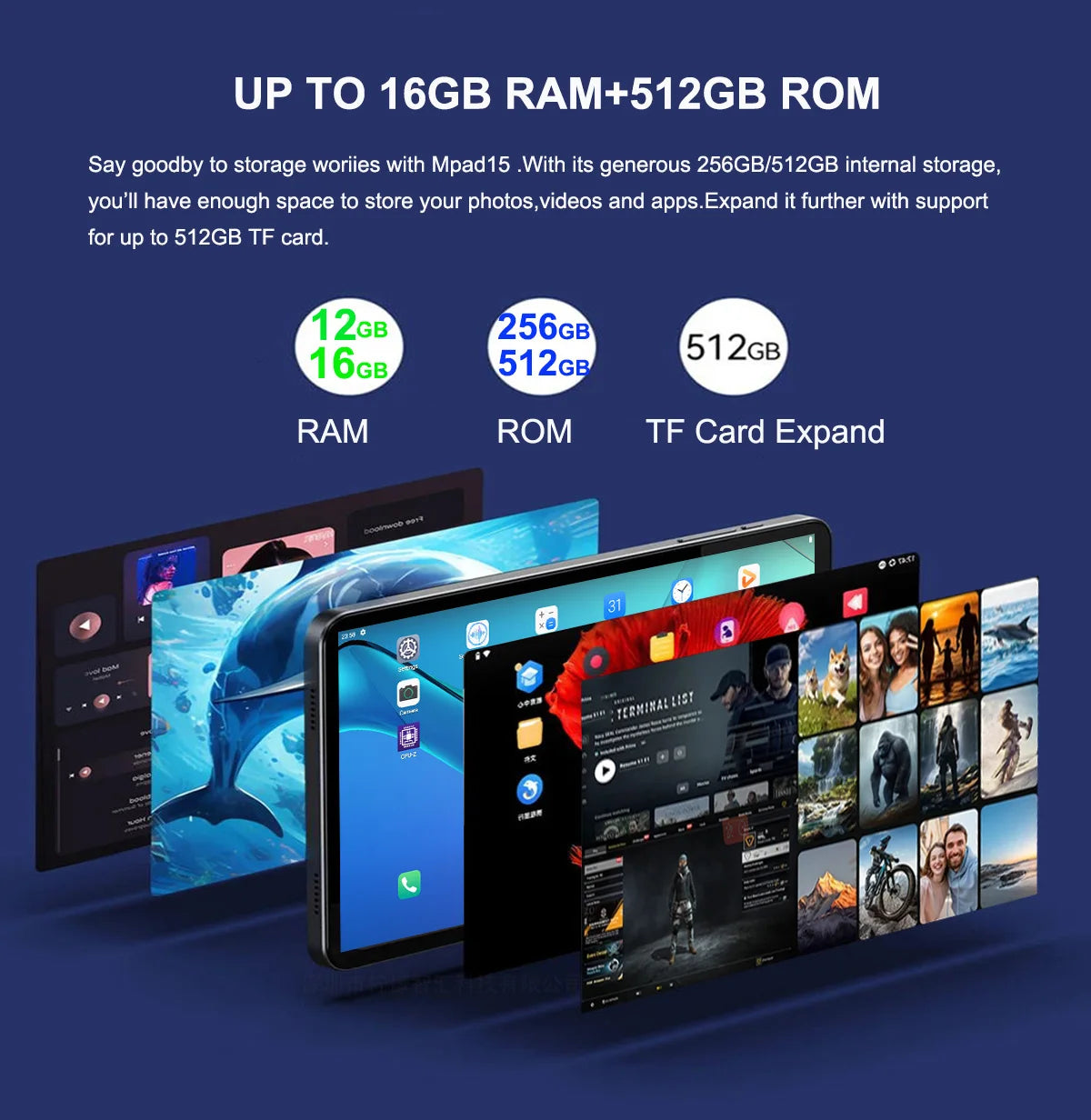 Nenmone Mpad15 14 Inch Tablet Android 15 16GB+512GB 1920*1200 4G Phone Call Tablet 14inch Bluetooth 5G WiFi Pad 12000mAh 32MP