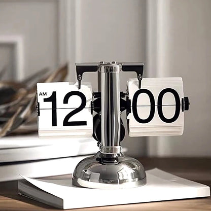 Clock Digital  Down Clock Retro Minimalist Single Foot Mechanical Auto  Clock Desk Clock for Home Livingroom Decor