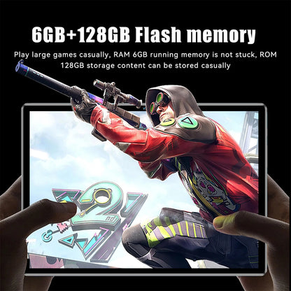 New Arrival 10.1 Inch Octa Core Android Tablets 6GB RAM 128GB ROM 4G Dual SIM Network AI Speed-up Tablet Bluetooth WiFi 6000mAh