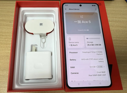 Unlocked OnePlus Ace5 Mobile Phone 6.78" AMOLED 120HZ 80W Charge 50.0MP Camera Snapdragon 8 Gen 3 Android 15.0 OTA