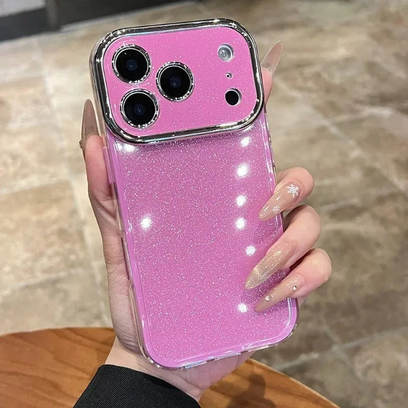 Luxury Shiny Glitter 2 in 1 Case for iPhone 17 Air 16 15 14 13 12 11 Pro Max Plus Shockproof Candy Soft Bright Protective Funda