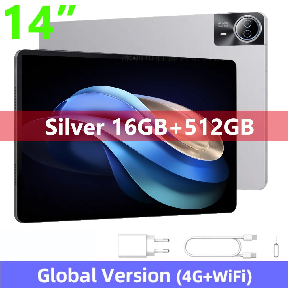 Nenmone Mpad15 14 Inch Tablet Android 15 16GB+512GB 1920*1200 4G Phone Call Tablet 14inch Bluetooth 5G WiFi Pad 12000mAh 32MP
