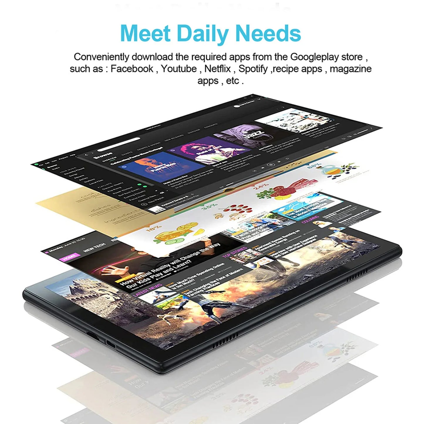 New 10.1 Inch Tablet Android 13, 4GB RAM 64GB ROM, 1TB Expand, Dual SIM, Dual Cameras, 6000MAH Battery, Children's Gift Tablets