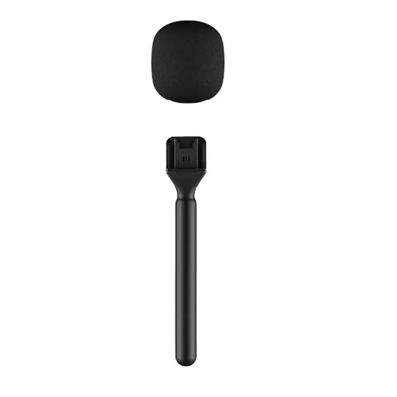AED6-Mic Handle Microphone Handheld Stand With Mic Flag And Foam For Rode Wireless Go/Goii/For DJI Mic/Relacart/Wireless Mic