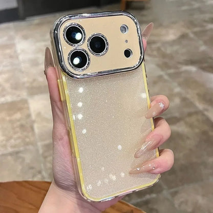 Luxury Shiny Glitter 2 in 1 Case for iPhone 17 Air 16 15 14 13 12 11 Pro Max Plus Shockproof Candy Soft Bright Protective Funda