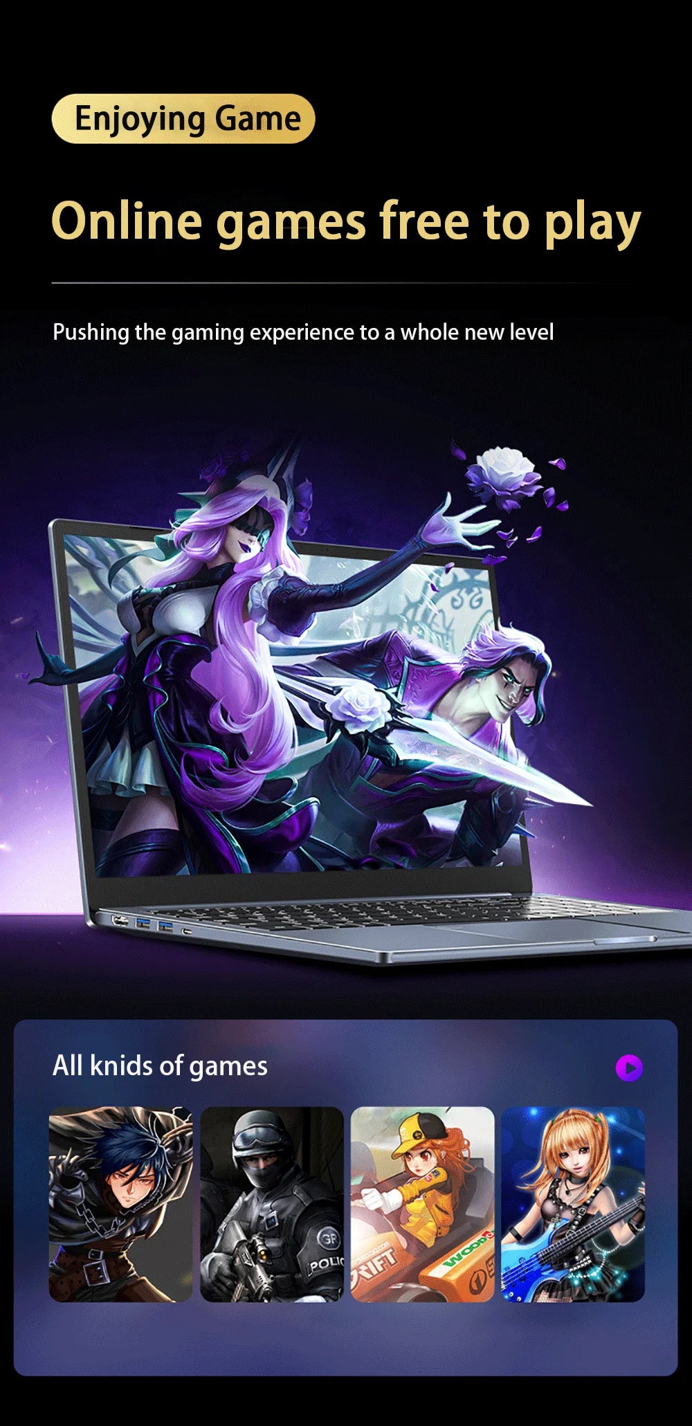 15.6 Inch Laptop Intel Core i9-12900H/i9-10885H Windows 11 Por 2*DDR4 2*M.2 SSD Ultrabook Computer Fingerprint Unlock WIFI5 BT