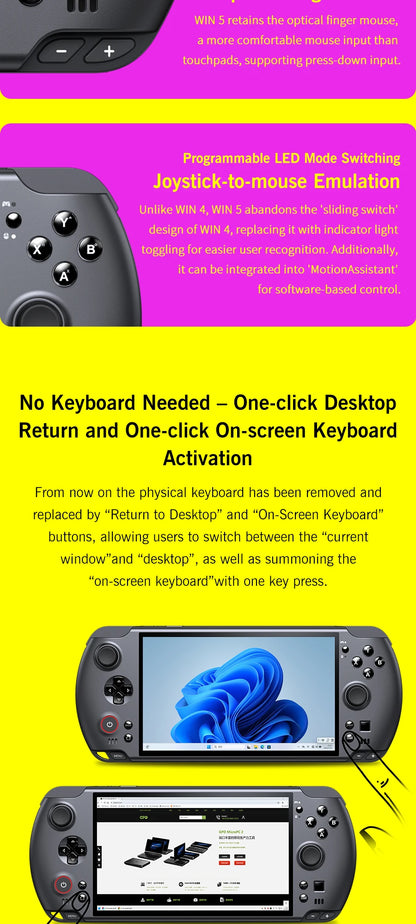 GPD WIN 5 Handheld Gaming Laptop Portable Gaming Entertainment with Laptop Functionality