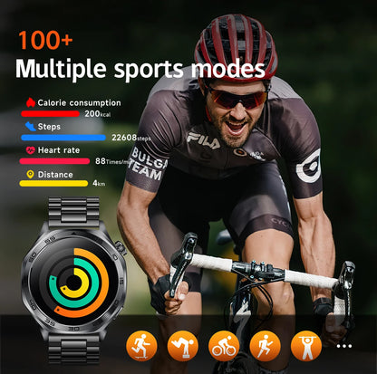 2026 new smartwatch with 1.46-inch IPS display, Ipx8 water resistance rating. 400 mAh battery featuring over 100 activity modes,